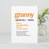 Vrouwen Granny Definition Grandma Gift Kaart (Staand voorkant)