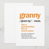 Vrouwen Granny Definition Grandma Gift Kaart (Voorkant / Achterkant)