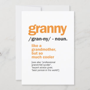 Vrouwen Granny Definition Grandma Gift Kaart