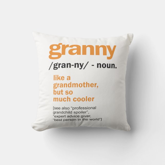 Vrouwen Granny Definition Grandma Gift Kussen (Voorkant)