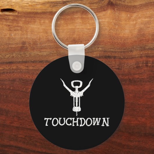 Vrouwen Grappig Football Touchdown Wijnfles Opener Sleutelhanger (Voorkant)
