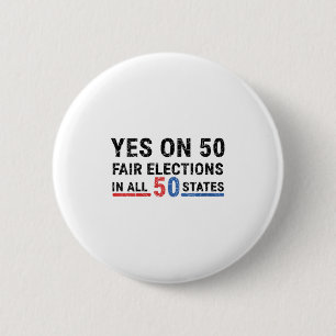 Vrouwen grappig ja op 50 eerlijke verkiezingen in  ronde button 5,7 cm