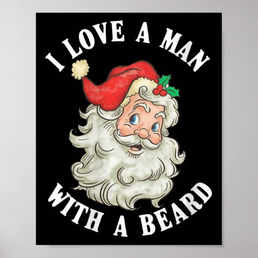 Vrouwen Grappig Kerstman Kerst Ik hou van een Man  Poster (Voorkant)