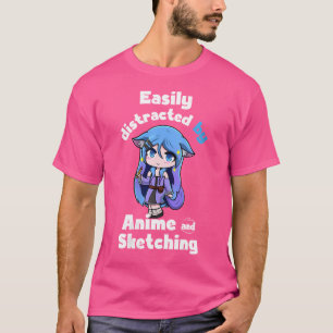 Vrouwen Grappige Anime Manga Gemakkelijk Afgeleid  T-shirt