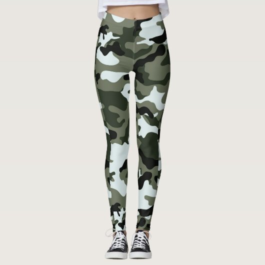 Vrouwen Groene Multi Camouflage Vrouwen Leggings (Voorkant)