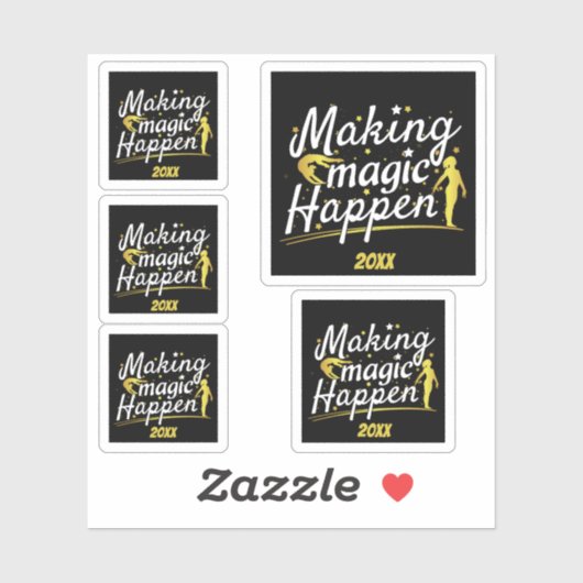 Vrouwen Gymnastiek Making Magic Happen Quote Sticker (Vel)