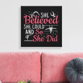 Vrouwen gymnastiek - ze geloofde dat ze kon canvas afdruk (Insitu (Woonkamer))