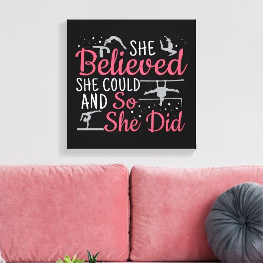 Vrouwen gymnastiek - ze geloofde dat ze kon canvas afdruk (Insitu (Woonkamer))