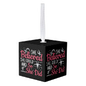 Vrouwen gymnastiek - ze geloofde dat ze kon kubus ornament (Achter hoekig)