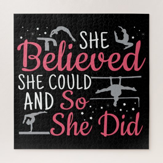 Vrouwen gymnastiek - ze geloofde dat ze kon legpuzzel (Verticaal)