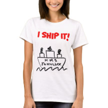 Vrouwen H.M.S. Johnlock I SCHIP HET! T-shirt