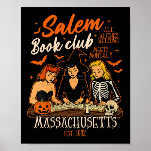 Vrouwen Halloween boek lezen heks Salem boek club Poster