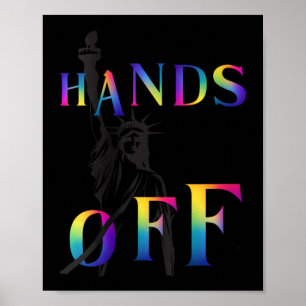 Vrouwen Handen Van Verzet Regenboogstandbeeld Van Poster