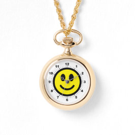 Vrouwen Happy Face Wraparound Gold Watch Horloge