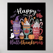 Vrouwen Happy Hallothanksams Koffie Lover Hallowee Poster (Voorkant)
