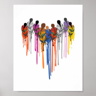 Vrouwen Hartvorm Waterverf Indiaans Poster
