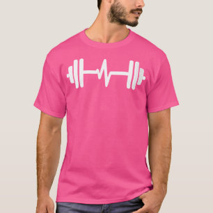 Vrouwen Heartbeat Barbell Shirt Fitness T-shirt vo