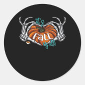Vrouwen Het is herfst allemaal Pompoen Kabouter He Ronde Sticker (Voorkant)