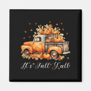 Vrouwen Het is Herfst Jongens Pompoen Truck Herfst Magneet
