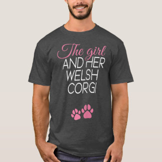 Vrouwen Het meisje en haar honden met Welsh corgi- T-shirt
