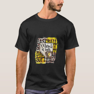 Vrouwen Honkbal Softbal Moeder van beide Moederdag T-shirt