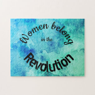 Vrouwen horen...feministische quote waterverf kuns legpuzzel