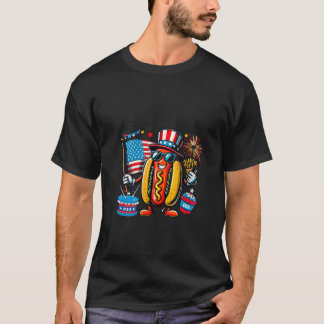 Vrouwen Hotdog Zonnebril Amerikaanse vlag 4 juli F T-shirt