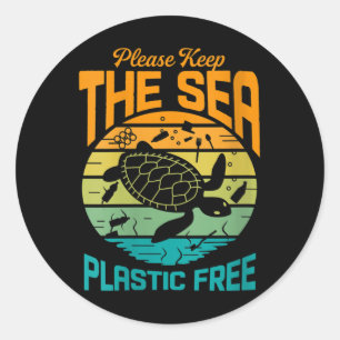 Vrouwen houden het Zee plasticvrij Gezegde, Ronde Sticker