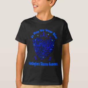 Vrouwen Huntingtons ziekte bewustzijn I Wear Blue T-shirt
