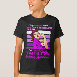 Vrouwen Ik ben de Storm Epilepsie Bewustzijn Warri T-shirt
