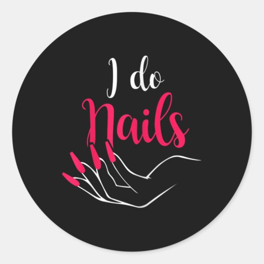 Vrouwen Ik doe Nail Tech Ronde Sticker (Voorkant)