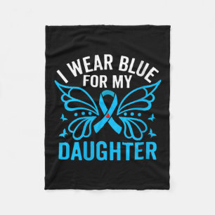 Vrouwen Ik Draag blauw voor mijn dochter V-hals Fleece Deken