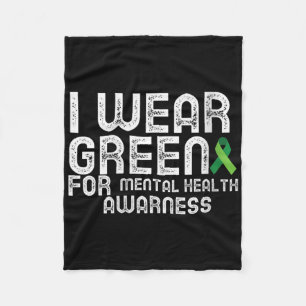 Vrouwen Ik Draag Groen voor Mental Health Awarenes Fleece Deken
