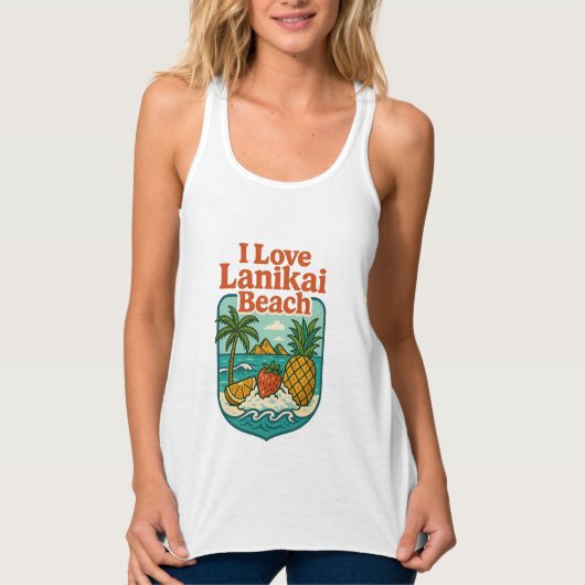 Vrouwen ik hou van Lanikai Beach Tanktop (Voorkant)