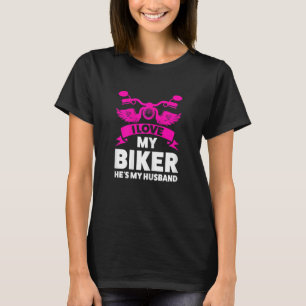 Vrouwen Ik hou van mijn fiets Hij is mijn man moto T-shirt