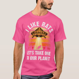 Vrouwen Ik Hou Van Ratten Liefhebber Ruimte Alien  T-shirt