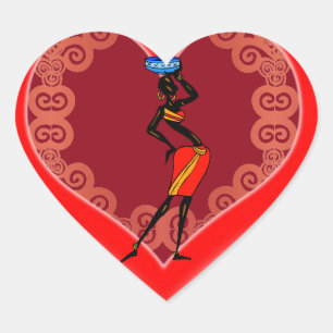 Vrouwen in Afrika Hartstikker Hart Sticker