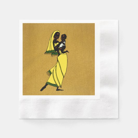 Vrouwen in Afrika Papier Napkin Servet (Voorkant)