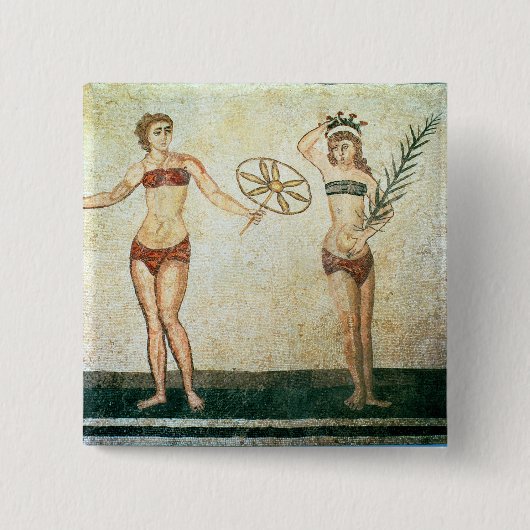Vrouwen in bikinis vierkante button 5,1 cm (Voorkant)