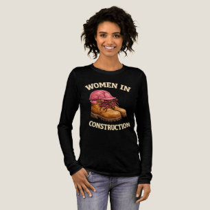 Vrouwen in bouwwerklaarstiefels en een veiligheids Tri-Blend shirt