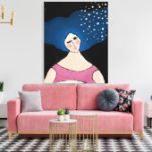 Vrouwen in de Abstracte digitale Starlight-verf Canvas Afdruk (Insitu (Woonkamer))