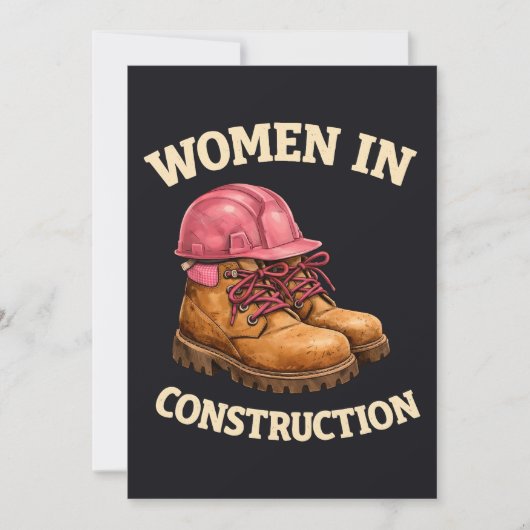 Vrouwen in de bouw met werkschoenen en veiligheids kaart (Voorkant)