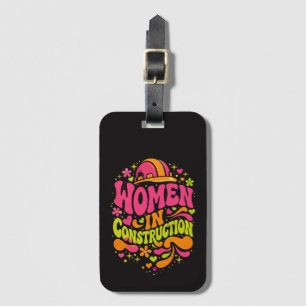 Vrouwen in de Bouw Retro Empowerment Bagagelabel