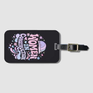 Vrouwen in de Bouw Retro Empowerment Bagagelabel