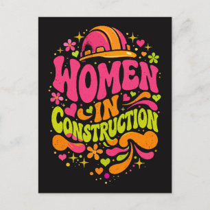 Vrouwen in de bouw Retro Empowerment Briefkaart
