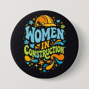 Vrouwen in de bouw Retro Empowerment Ronde Button 7,6 Cm