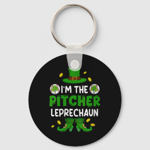 Vrouwen in de Pitcher Baseball St. Patricks Day Bo Sleutelhanger