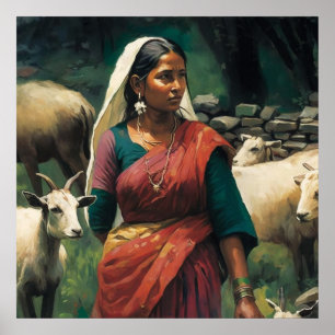 Vrouwen in de samenleving door kunst uitbeelden poster