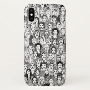 vrouwen in de wereld zwart wit iPhone x hoesje