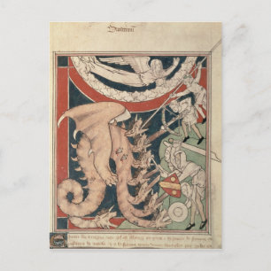 Vrouwen in de wolk boven de vijf mannen vechten briefkaart